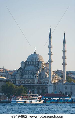 Boat on golden horn and yeni mosque View Large Photo Image Stock Image - Boat on golden horn and yeni mosque. Fotosearch