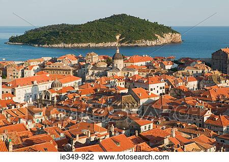 Dubrovnik old town and island View Large Photo Image Stock Image - Dubrovnik old town and island. Fotosearch
