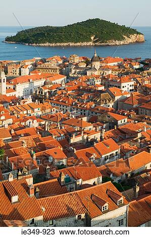 Dubrovnik old town and island View Large Photo Image Stock Image - Dubrovnik old town and island. Fotosearch