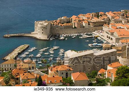 Dubrovnik old town and marina View Large Photo Image Stock Photography - Dubrovnik old town and marina. Fotosearch