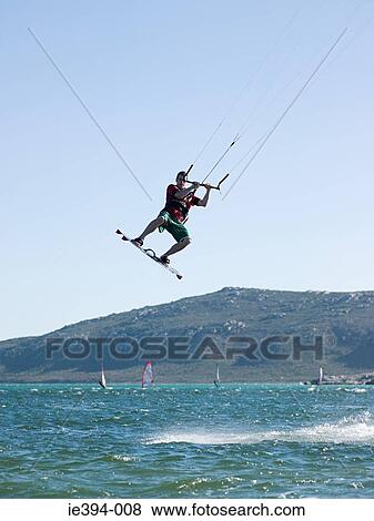 Kitesurfing View Large Photo Image Stock Photo - Kitesurfing. Fotosearch