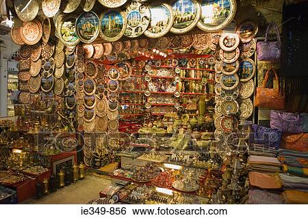 Stall at istanbul grand bazaar View Large Photo Image Stock Photograph - Stall at istanbul grand bazaar. Fotosearch