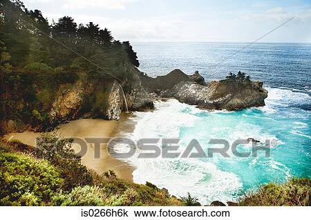 Stock Image - Bay and beach in California. Fotosearch