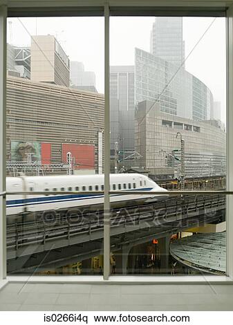 Stock Photography - Bullet train through window. Fotosearch