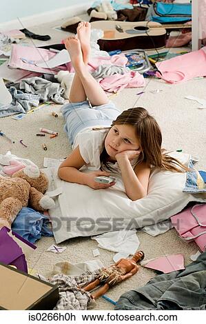Girl watching television View Large Photo Image Stock Image - Girl watching television. Fotosearch