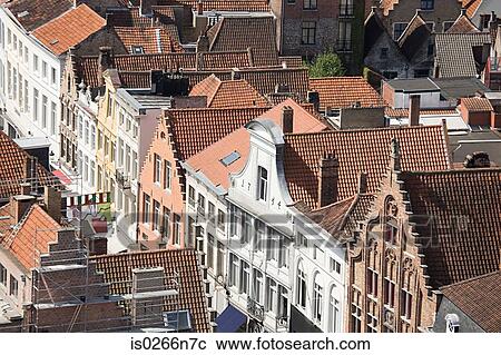 Stock Image - Elevated view of bruges. Fotosearch