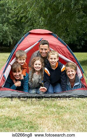Family in a tent View Large Photo Image Stock Photo - Family in a tent. Fotosearch