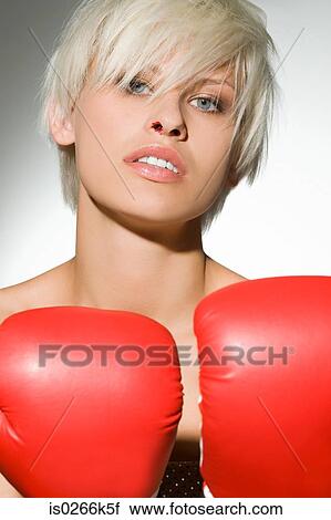 Portrait of a female boxer View Large Photo Image Stock Image - Portrait of a female boxer. Fotosearch