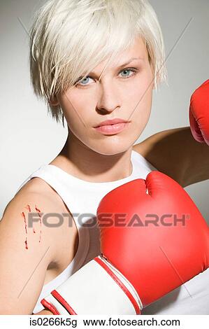 Portrait of a female boxer View Large Photo Image Stock Image - Portrait of a female boxer. Fotosearch