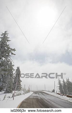 Snow along a road View Large Photo Image Stock Photo - Snow along a road. Fotosearch