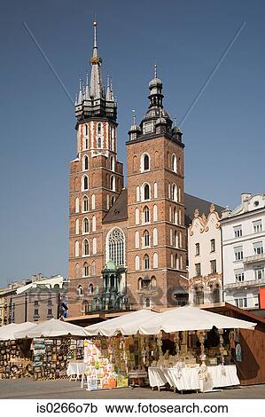 St marys church and market square cracow View Large Photo Image Stock Image - St marys church and market square cracow. Fotosearch