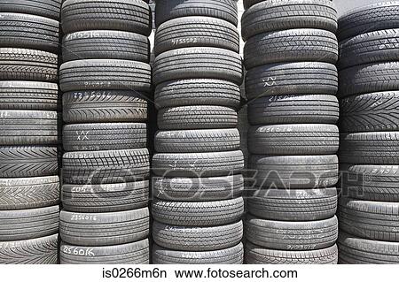 Picture - Stack of tires. Fotosearch