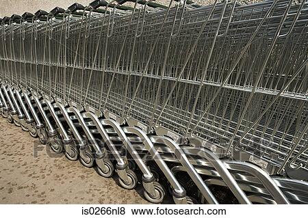 Stock Photo - Supermarket trolleys. Fotosearch