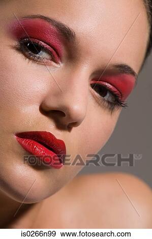 Young woman with bright makeup View Large Photo Image Stock Photo - Young woman with bright makeup. Fotosearch