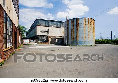 Stock Photograph - A run down warehouse. Fotosearch