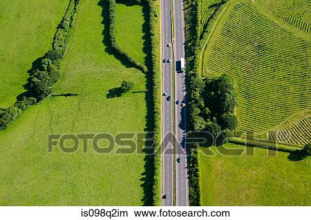 Aerial view of motorway in sussex View Large Photo Image Picture - Aerial view of motorway in sussex. Fotosearch