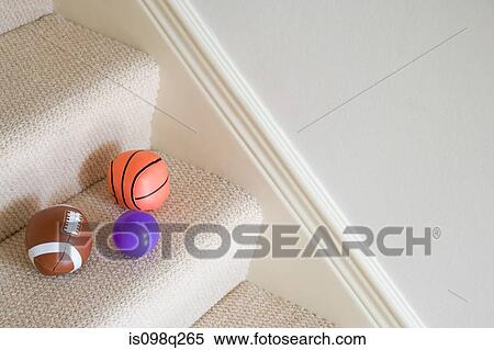 Balls on staircase View Large Photo Image Stock Photography - Balls on staircase. Fotosearch