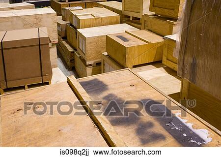 Crates in a warehouse View Large Photo Image Stock Image - Crates in a warehouse. Fotosearch