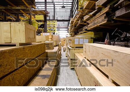 Crates in a warehouse View Large Photo Image Stock Image - Crates in a warehouse. Fotosearch