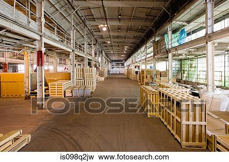 Crates in a warehouse View Large Photo Image Stock Photo - Crates in a warehouse. Fotosearch