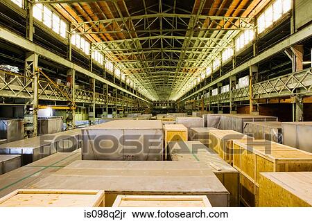 Crates in a warehouse View Large Photo Image Stock Photography - Crates in a warehouse. Fotosearch
