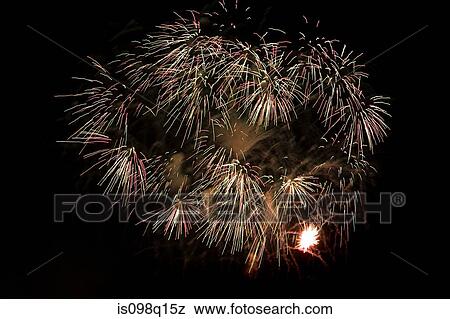 Firework display View Large Photo Image Stock Photo - Firework display. Fotosearch