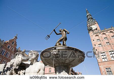 Neptune fountain dlugi targ View Large Photo Image Stock Photograph - Neptune fountain dlugi targ. Fotosearch