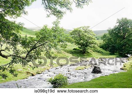 Stock Image - River in the brecon beacons. Fotosearch