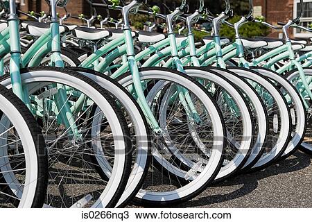 Stock Image - Row of bicycles. Fotosearch