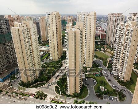 Shanghai apartment buildings View Large Photo Image Stock Image - Shanghai apartment buildings. Fotosearch