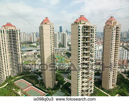 Shanghai apartment buildings View Large Photo Image Stock Image - Shanghai apartment buildings. Fotosearch