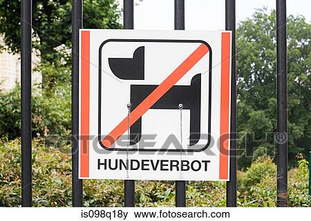 Stock Photo - Sign on a gate. Fotosearch