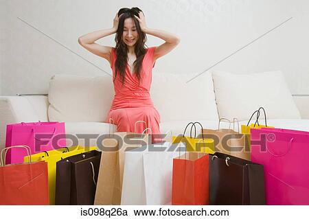 Woman and shopping bags View Large Photo Image Stock Image - Woman and shopping bags. Fotosearch