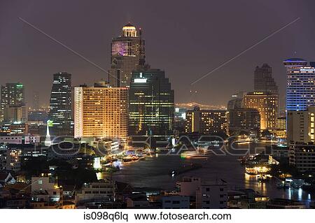 Bangkok cityscape at dusk View Large Photo Image Stock Photography - Bangkok cityscape at dusk. Fotosearch