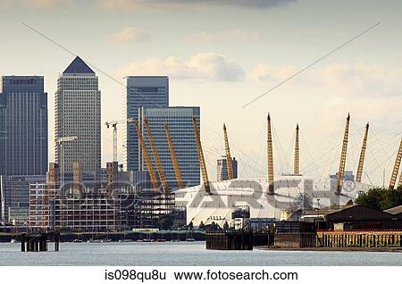 Canary wharf and millennium dome View Large Photo Image Stock Photograph - Canary wharf and millennium dome. Fotosearch
