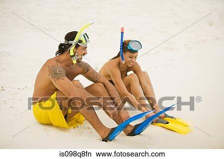 Couple snorkelling in bora bora View Large Photo Image Picture - Couple snorkelling in bora bora. Fotosearch
