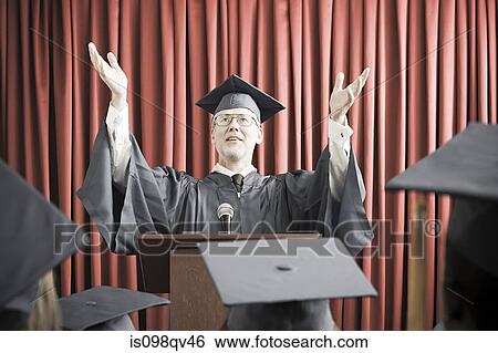 Dean giving graduation speech View Large Photo Image Stock Photograph - Dean giving graduation speech. Fotosearch