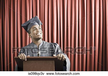 Stock Photo - Graduate giving speech. Fotosearch
