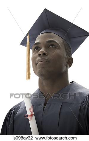 Graduate looking up View Large Photo Image Stock Image - Graduate looking up. Fotosearch