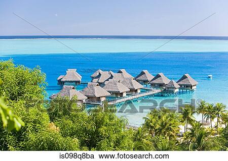 Holiday resort in bora bora View Large Photo Image Stock Image - Holiday resort in bora bora. Fotosearch