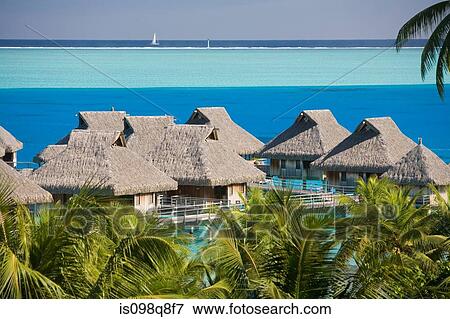 Holiday resort on bora bora View Large Photo Image Stock Photo - Holiday resort on bora bora. Fotosearch