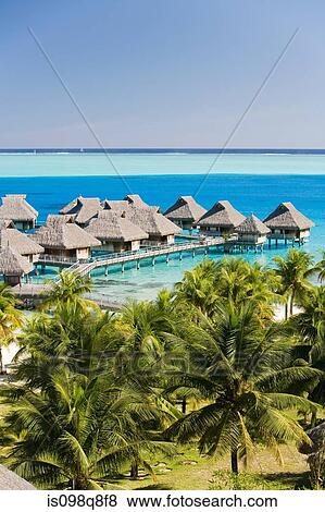 Stock Photo - Holiday resort on bora bora. Fotosearch