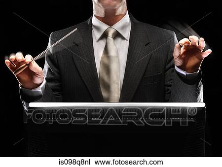Stock Image - Male conductor. Fotosearch
