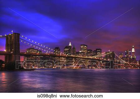 Night cityscape of New York City View Large Photo Image Stock Image - Night cityscape of New York City. Fotosearch