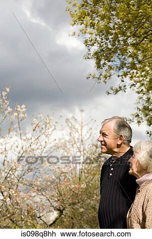 Senior couple in the garden View Large Photo Image Stock Image - Senior couple in the garden. Fotosearch