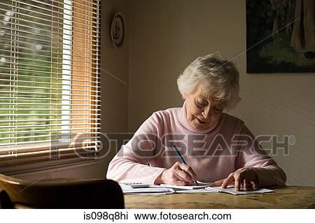 Senior woman writing View Large Photo Image Stock Image - Senior woman writing. Fotosearch