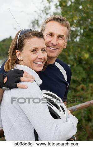 Stock Image - Smiling mature couple. Fotosearch