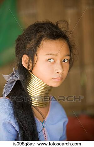 Woman with rings around her neck View Large Photo Image Stock Photo - Woman with rings around her neck. Fotosearch