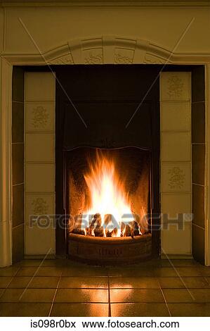 Stock Photo - A fireplace. Fotosearch