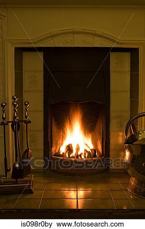 A fireplace View Large Photo Image Stock Photo - A fireplace. Fotosearch